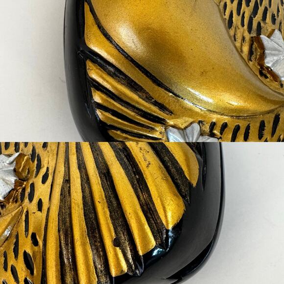 Timmy Woods Stars and Moon Wood Clutch Minaudiere Crossbody Bag Gold Black - Picture 14 of 14